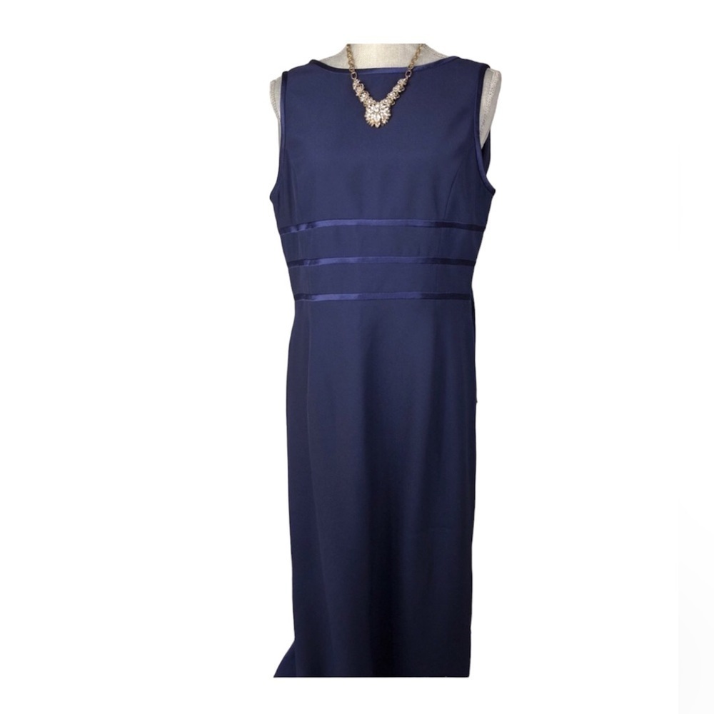 Papell Boutique Gown l MOTHER OF BRIDE DRESS l Navy Maxi Dress